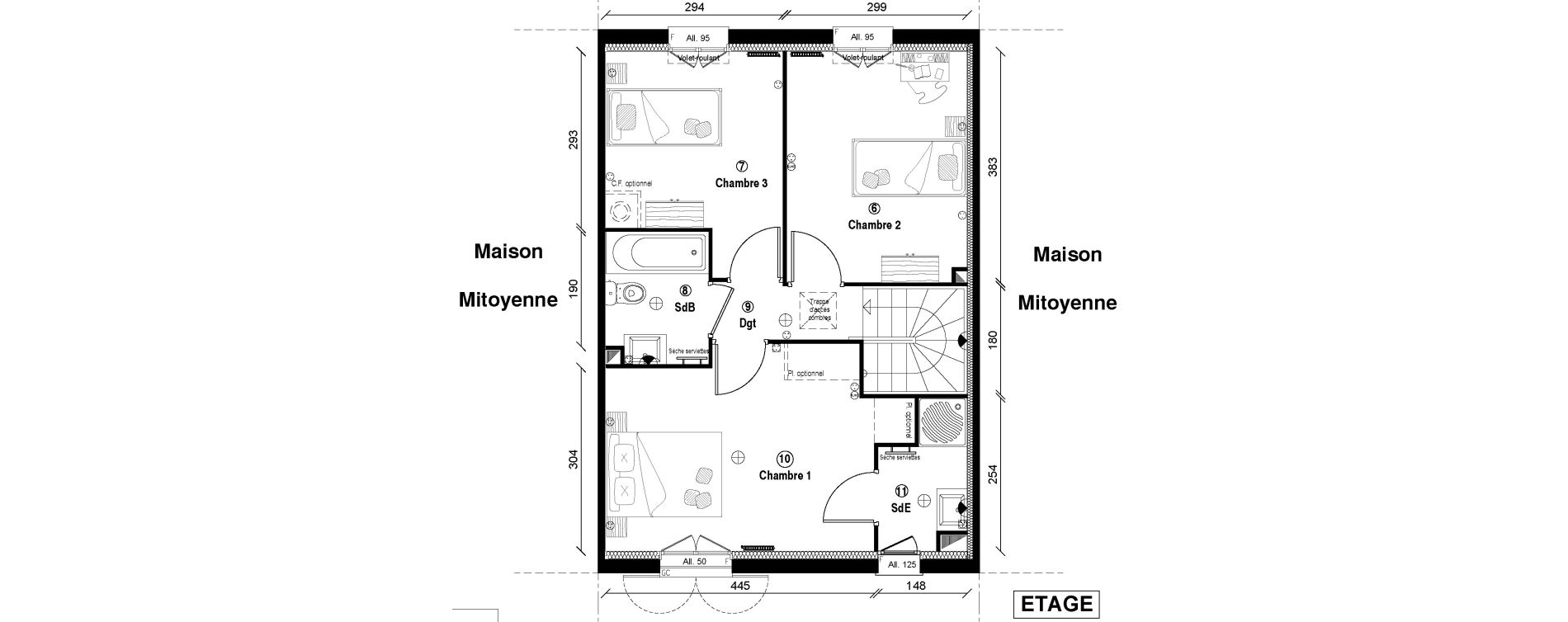 Maison T5 de 87,70 m2 &agrave; Vaur&eacute;al Centre