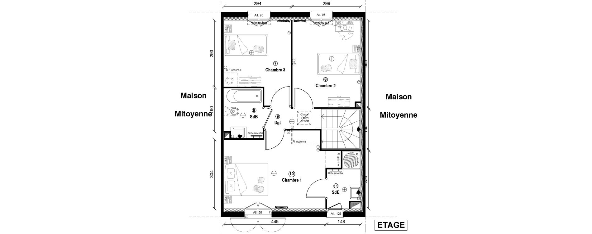 Maison T5 de 87,70 m2 &agrave; Vaur&eacute;al Centre