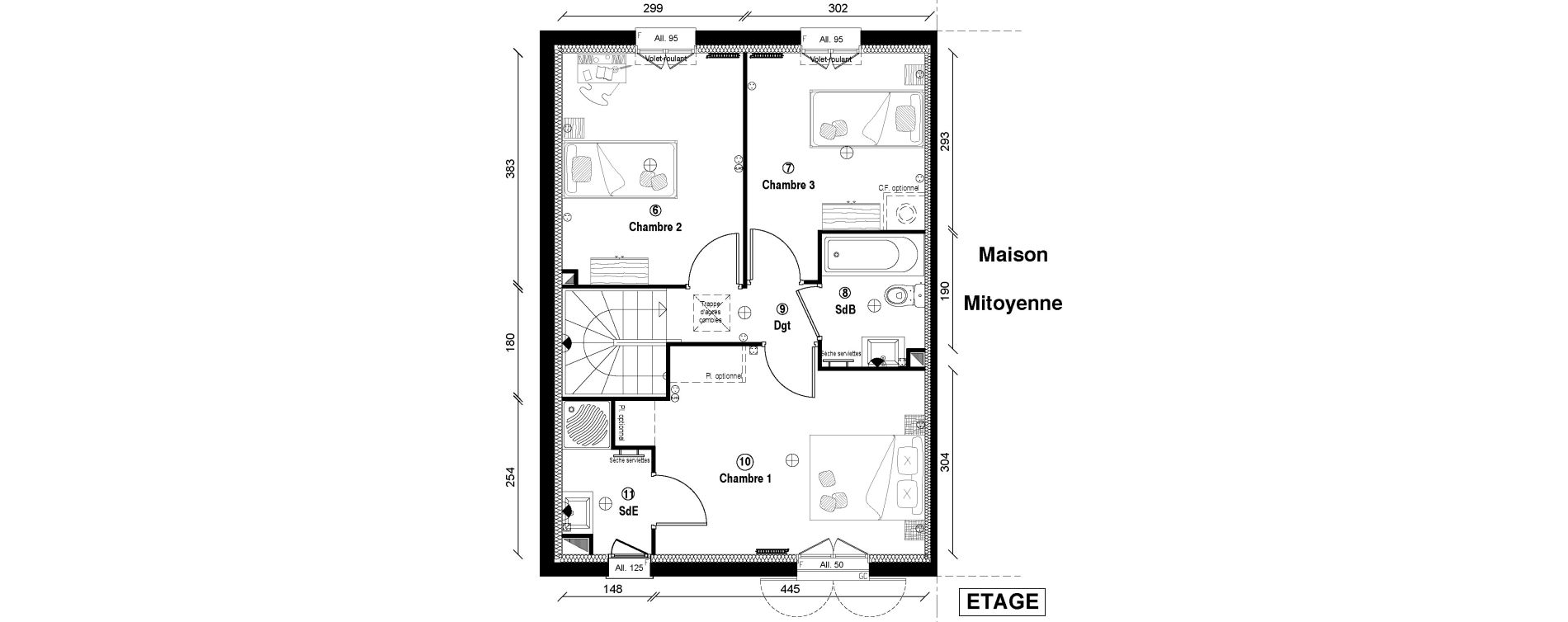 Maison T5 de 87,70 m2 &agrave; Vaur&eacute;al Centre