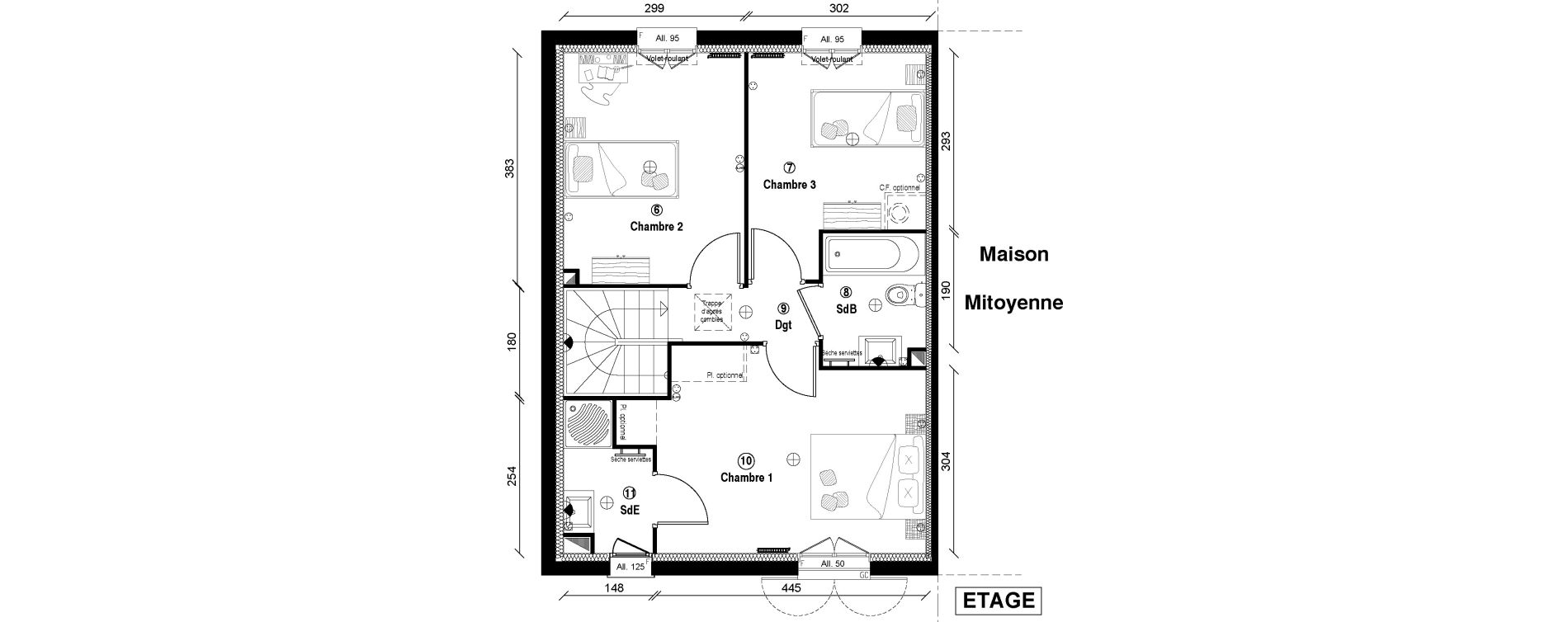 Maison T5 de 87,70 m2 &agrave; Vaur&eacute;al Centre