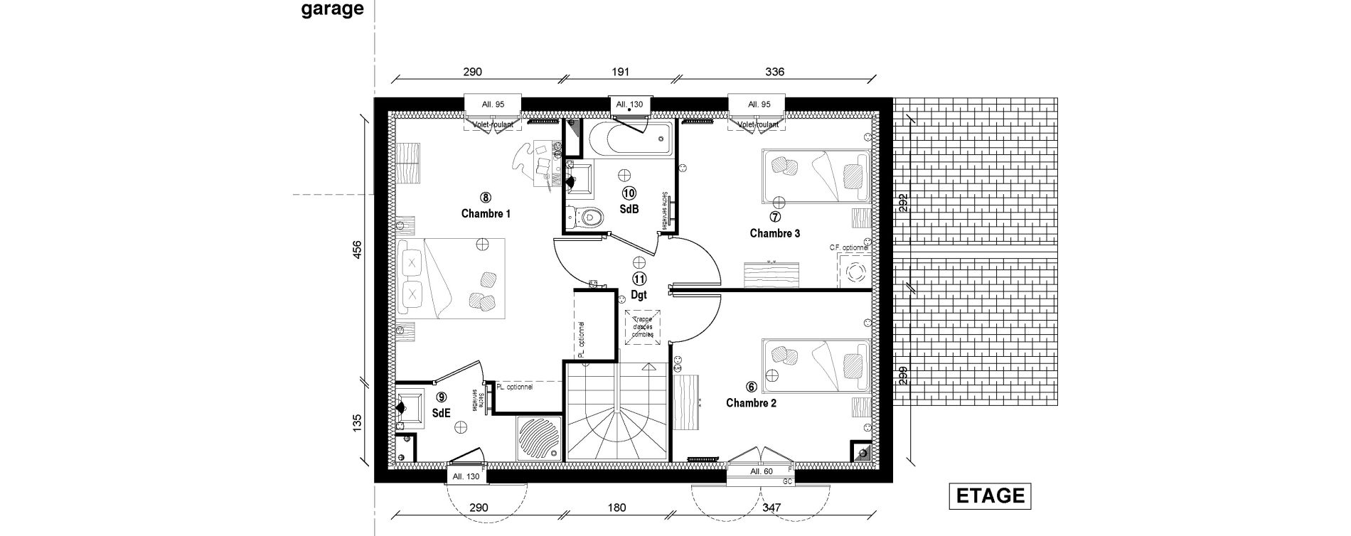 Maison T5 de 90,10 m2 &agrave; Vaur&eacute;al Centre