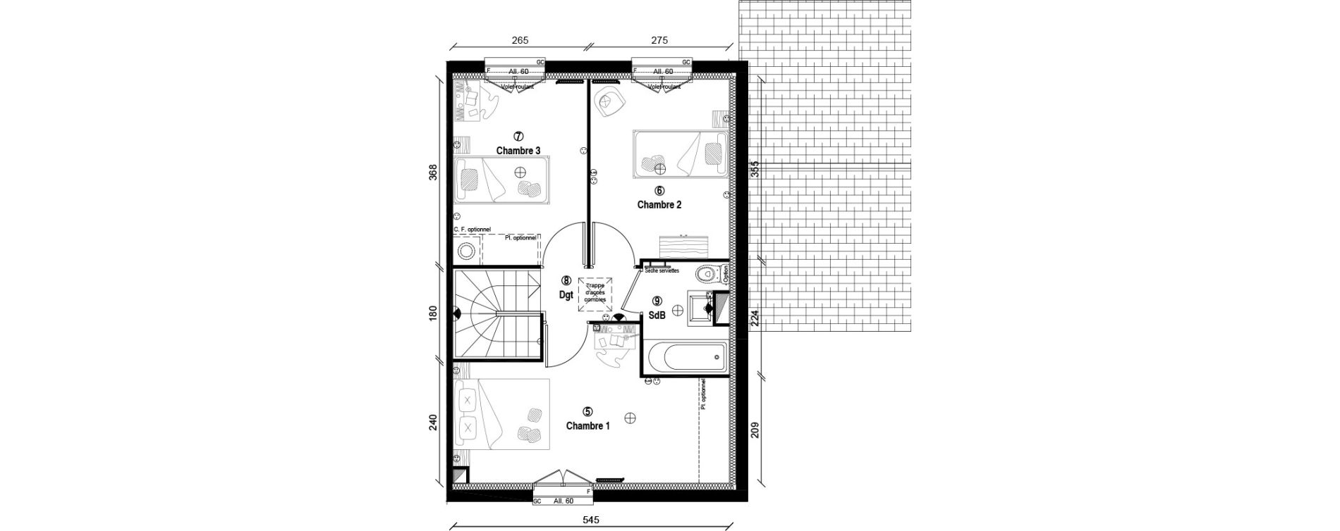 Maison T4 de 79,50 m2 &agrave; Vaur&eacute;al Centre