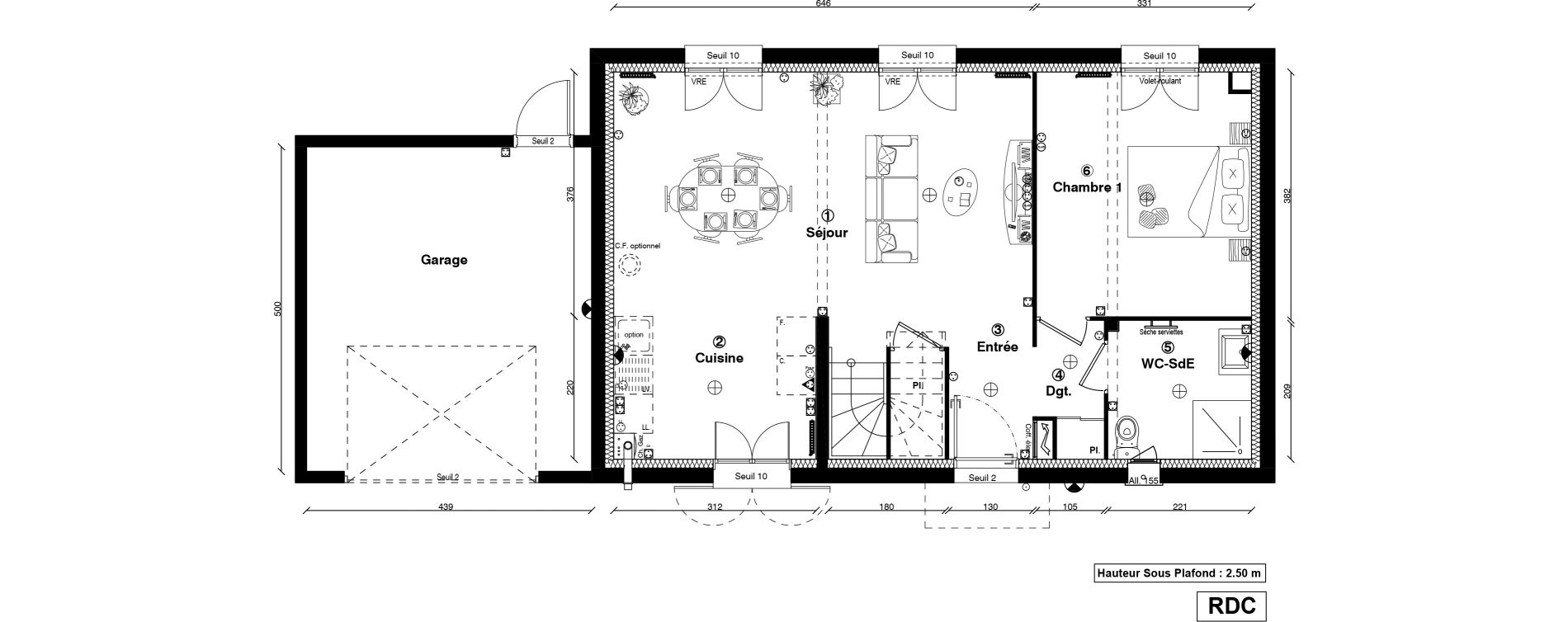 Maison T5 de 108,10 m2 &agrave; Vaur&eacute;al Centre