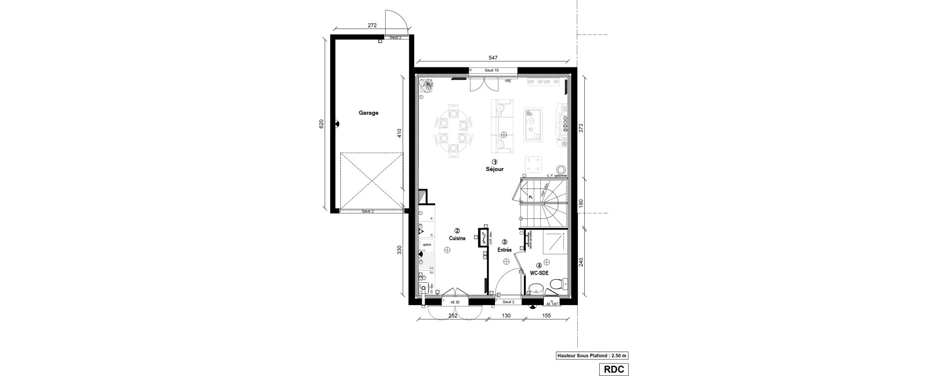 Maison T4 de 79,70 m2 &agrave; Vaur&eacute;al Centre