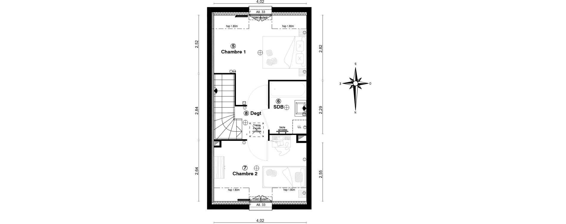 Appartement T3 de 54,90 m2 &agrave; Vaur&eacute;al Centre