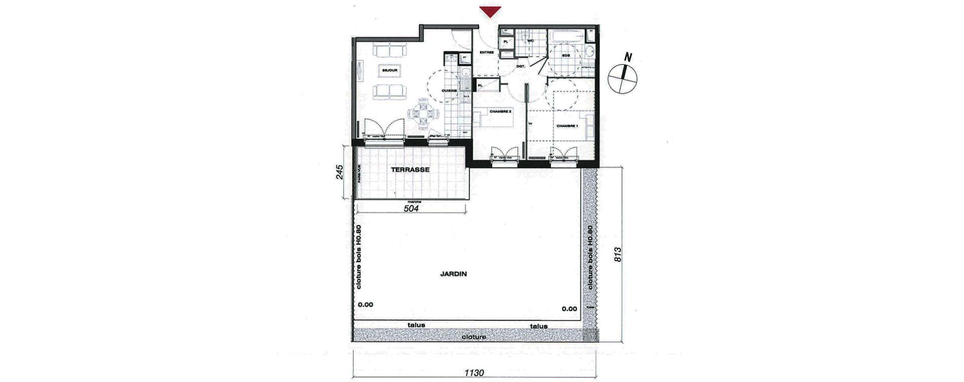 Appartement T3 de 58,27 m2 &agrave; Vaur&eacute;al Centre