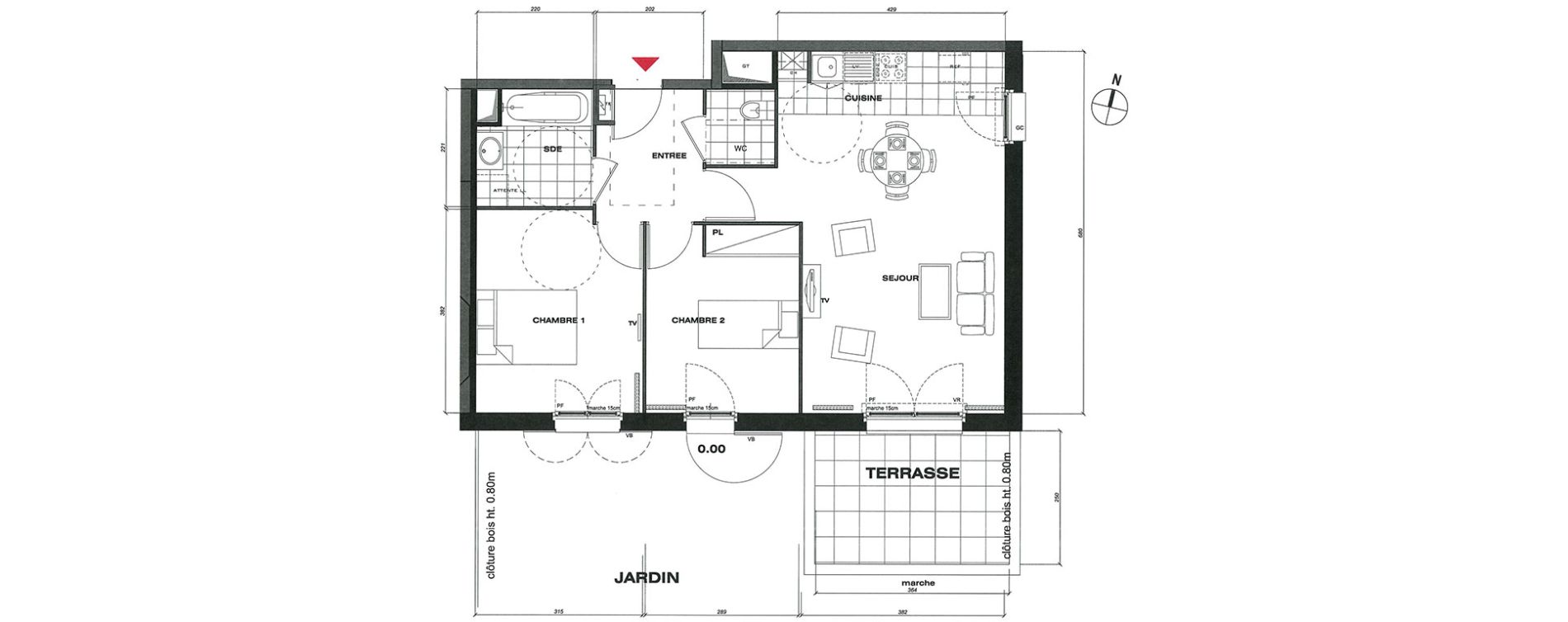 Appartement T3 de 62,15 m2 &agrave; Vaur&eacute;al Centre