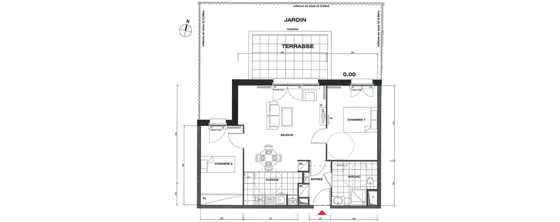 Appartement T3 de 59,12 m2 &agrave; Vaur&eacute;al Centre