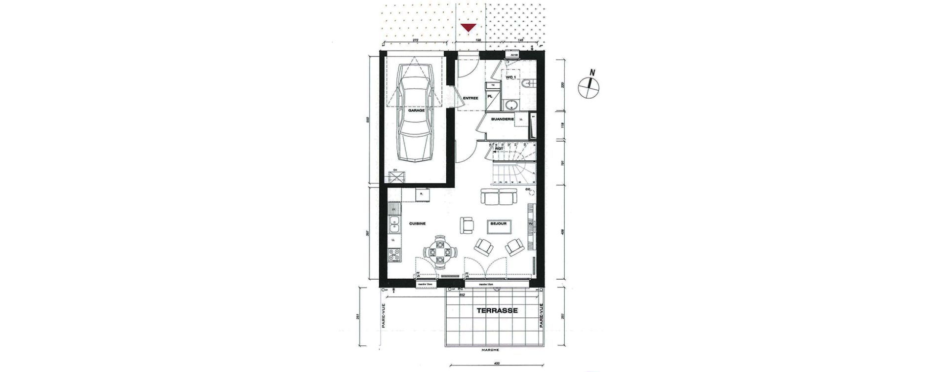Maison T4 de 85,49 m2 &agrave; Vaur&eacute;al Centre