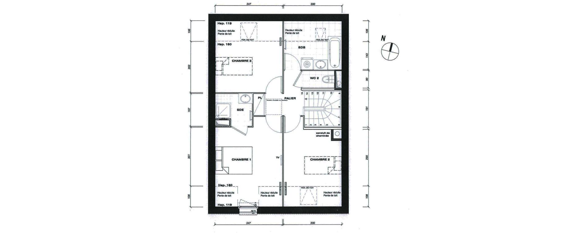 Maison T4 de 84,33 m2 &agrave; Vaur&eacute;al Centre