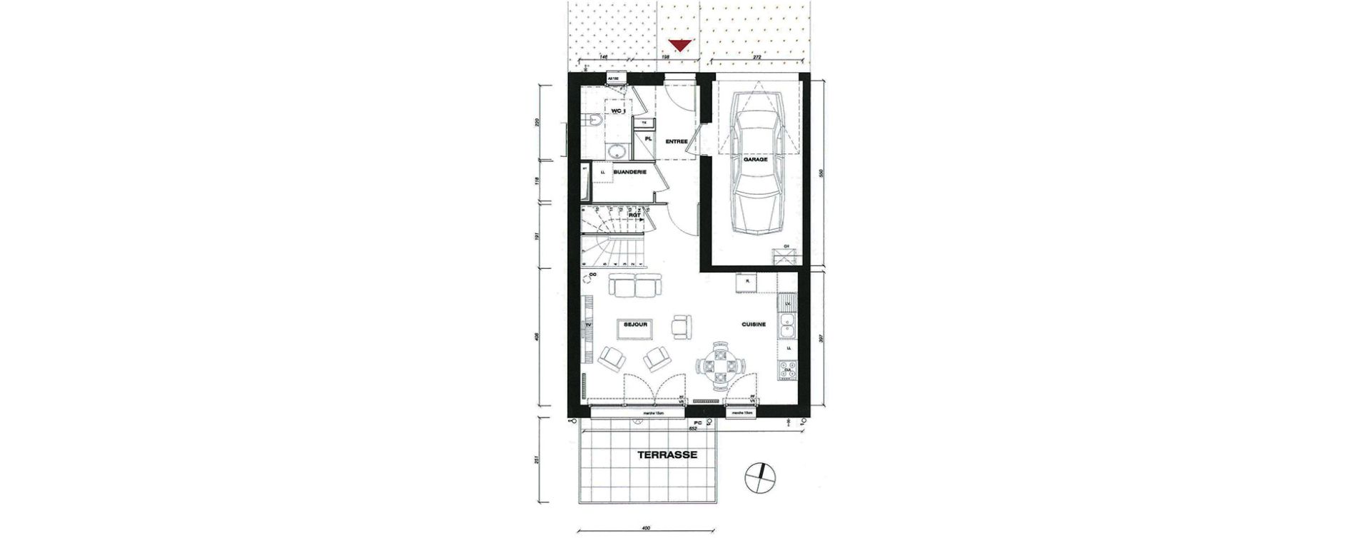 Maison T4 de 85,55 m2 &agrave; Vaur&eacute;al Centre