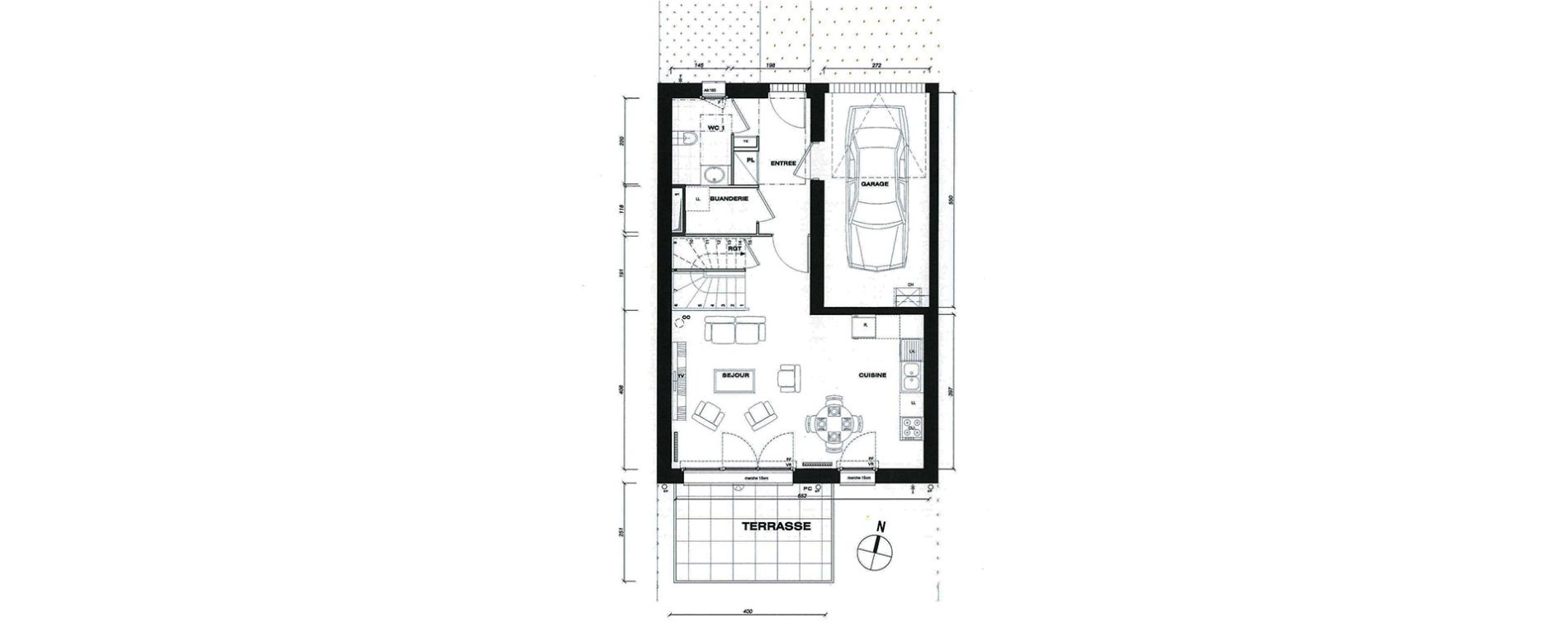 Maison T4 de 85,55 m2 &agrave; Vaur&eacute;al Centre