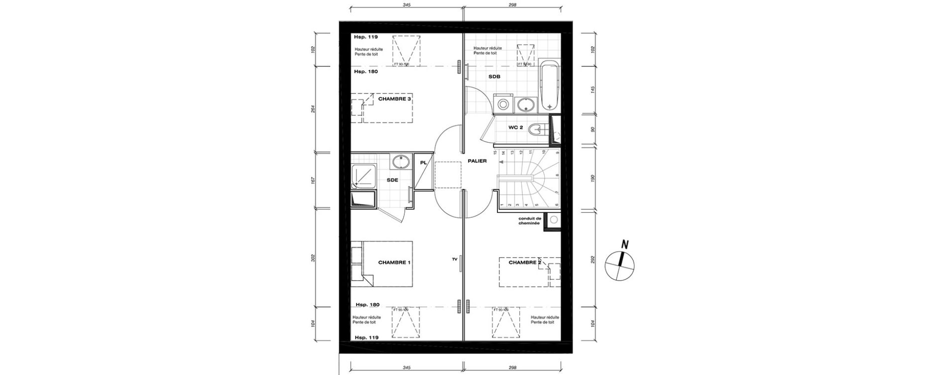 Maison T4 de 83,07 m2 &agrave; Vaur&eacute;al Centre