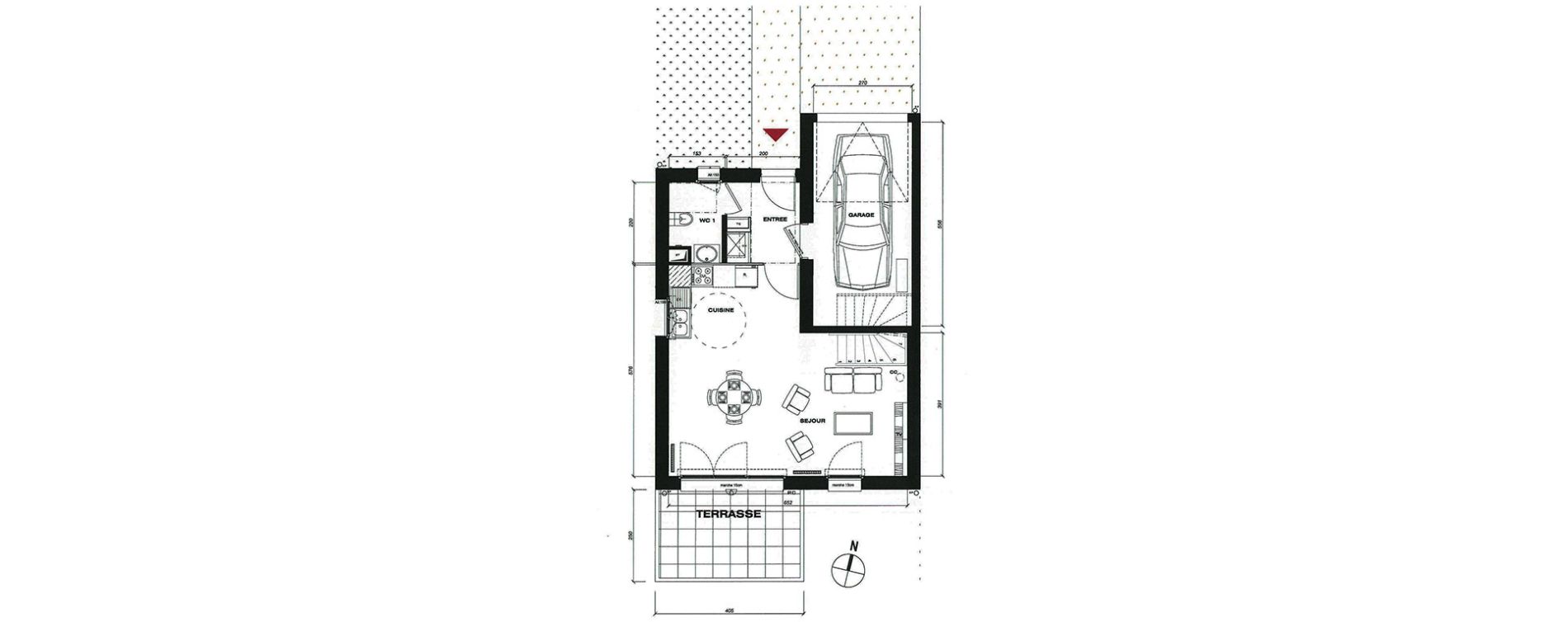 Maison T4 de 83,92 m2 &agrave; Vaur&eacute;al Centre