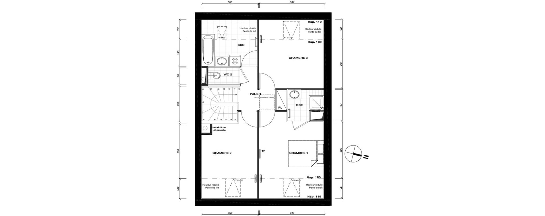 Maison T4 de 82,90 m2 &agrave; Vaur&eacute;al Centre