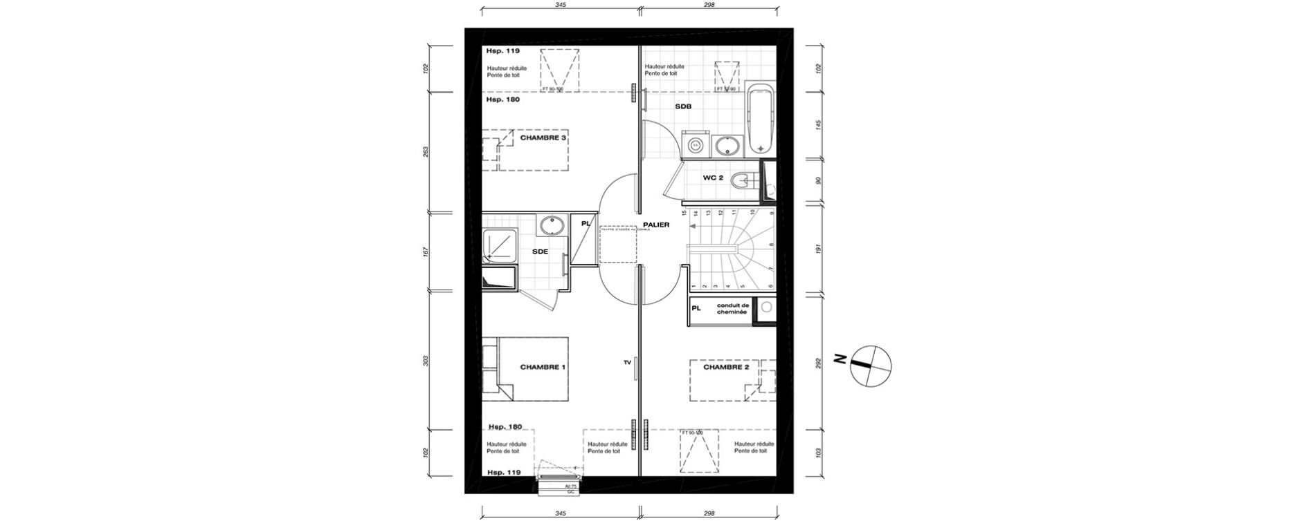 Maison T4 de 84,14 m2 &agrave; Vaur&eacute;al Centre