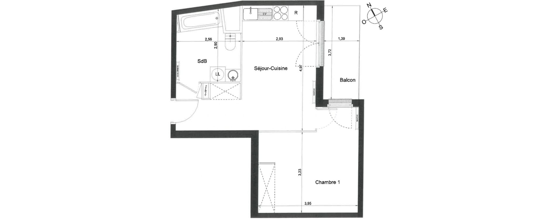 Appartement T2 de 40,00 m2 &agrave; Villiers-Le-Bel Centre