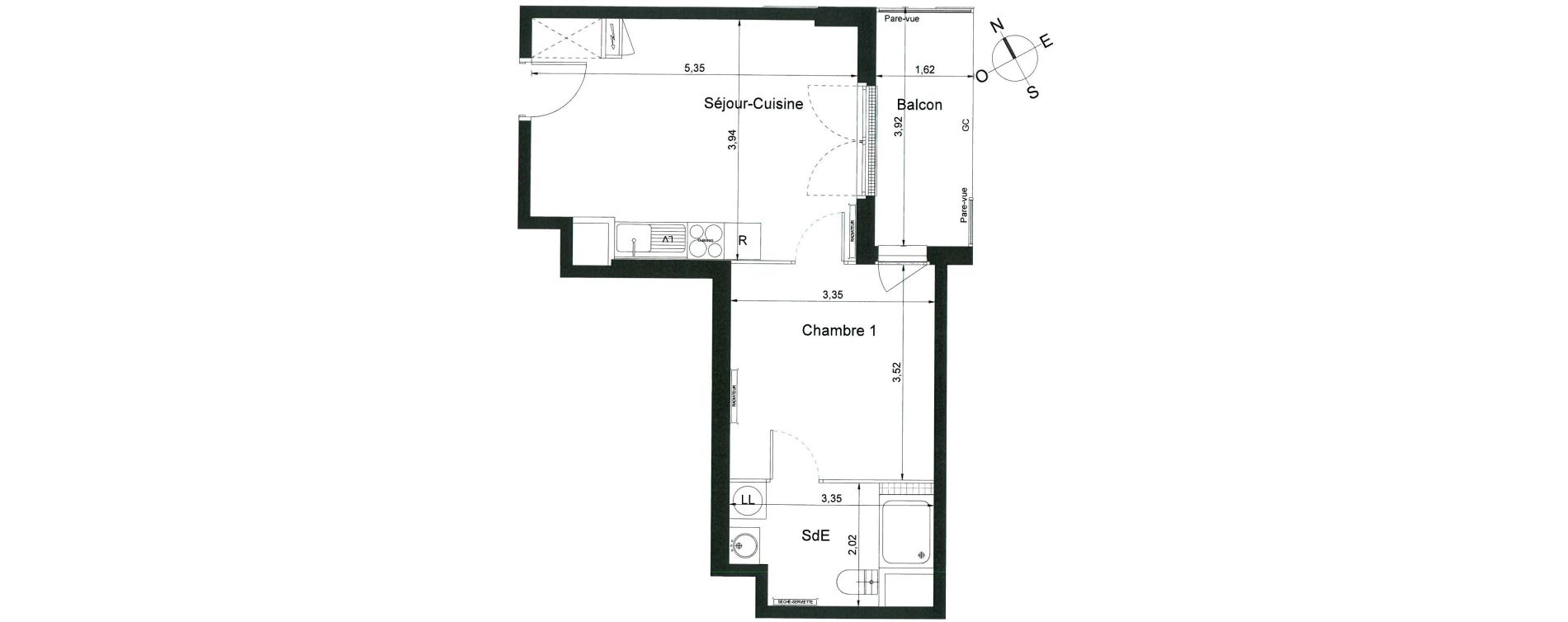 Appartement T2 de 37,50 m2 &agrave; Villiers-Le-Bel Centre