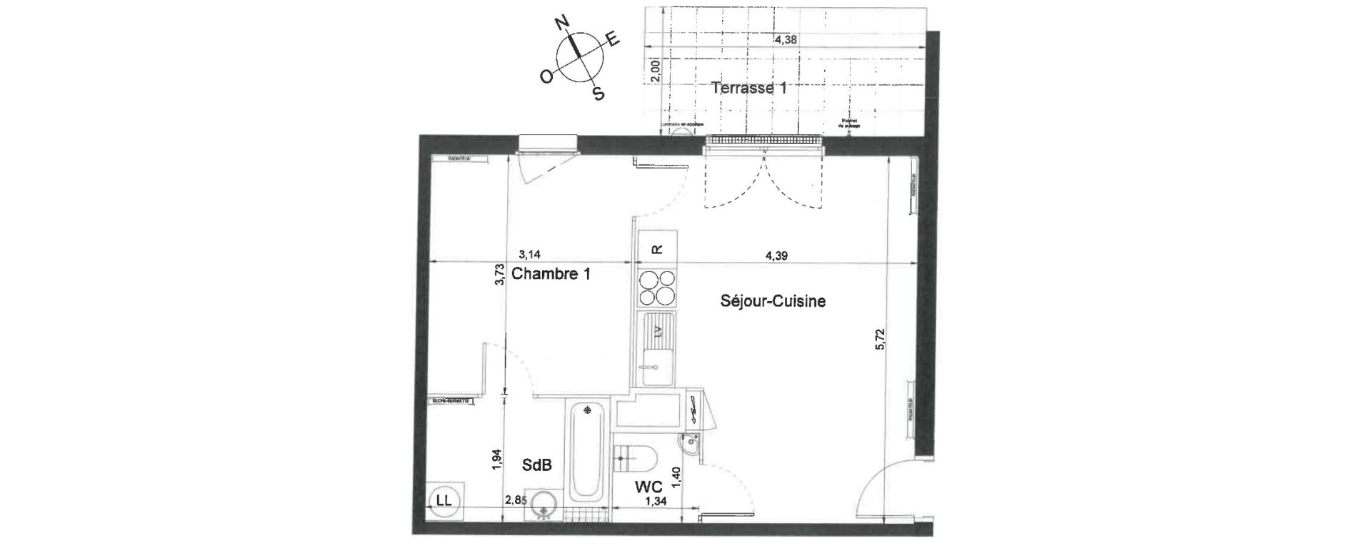 Appartement T2 de 41,90 m2 &agrave; Villiers-Le-Bel Centre