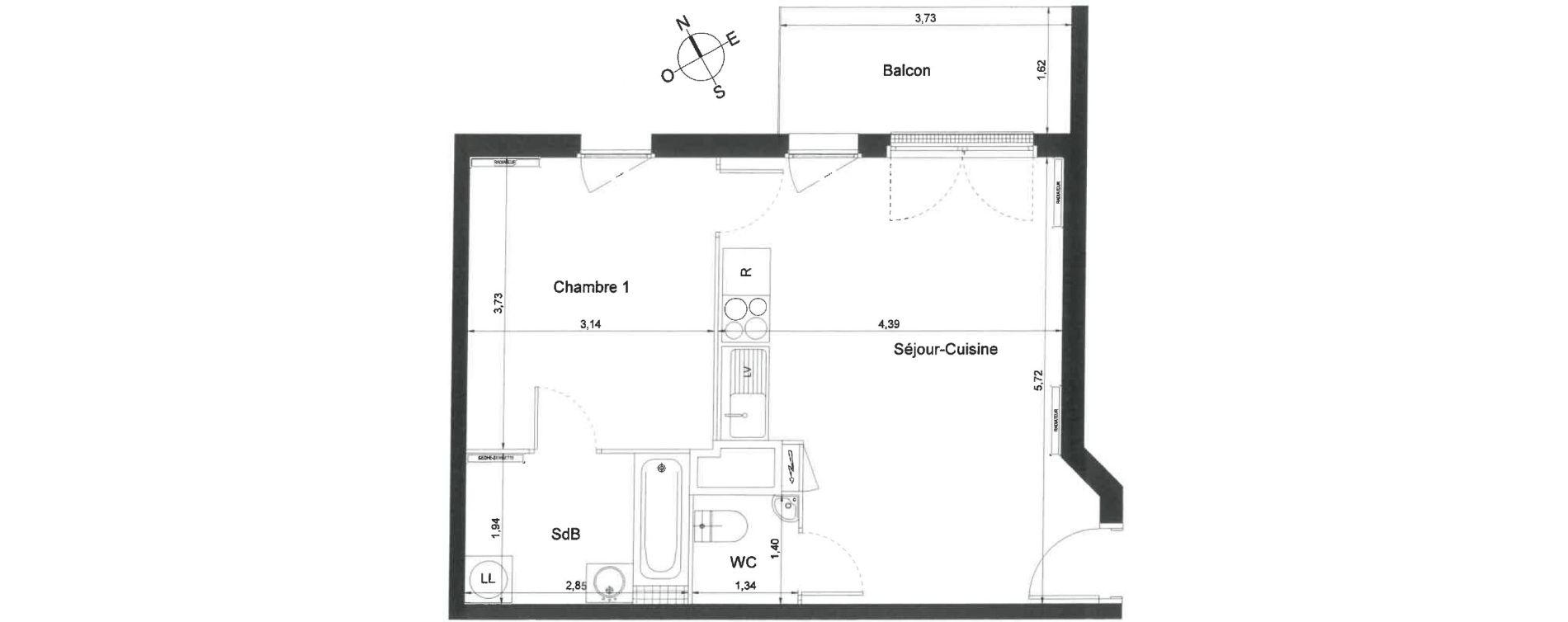 Appartement T2 de 42,70 m2 &agrave; Villiers-Le-Bel Centre