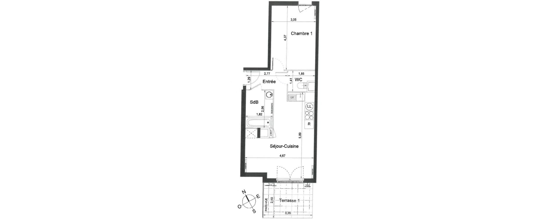 Appartement T2 de 45,50 m2 &agrave; Villiers-Le-Bel Centre
