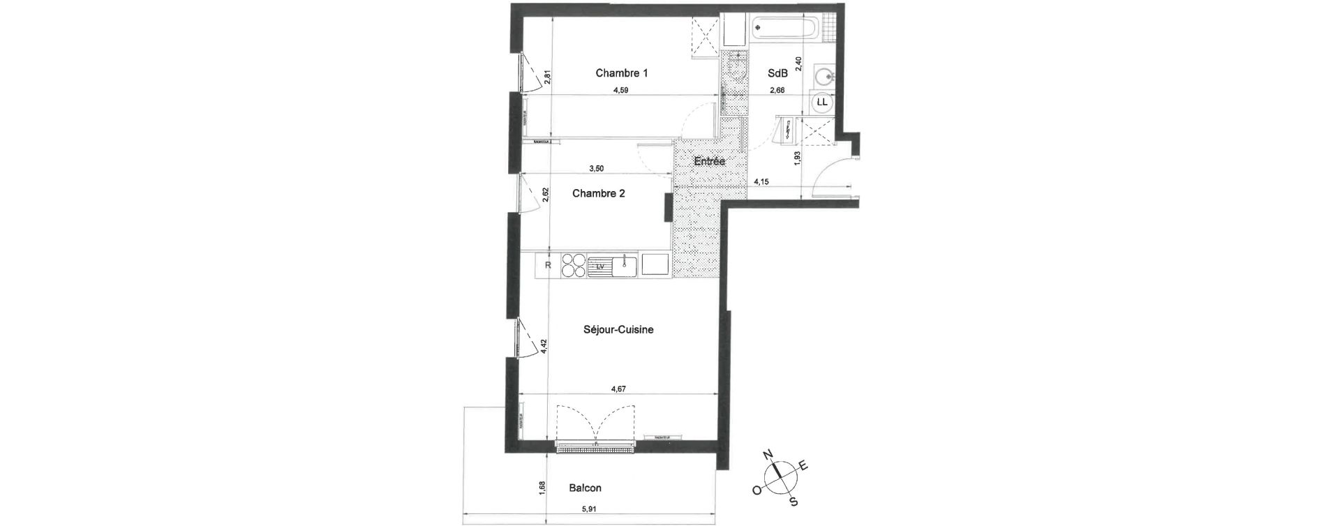 Appartement T3 de 56,10 m2 &agrave; Villiers-Le-Bel Centre
