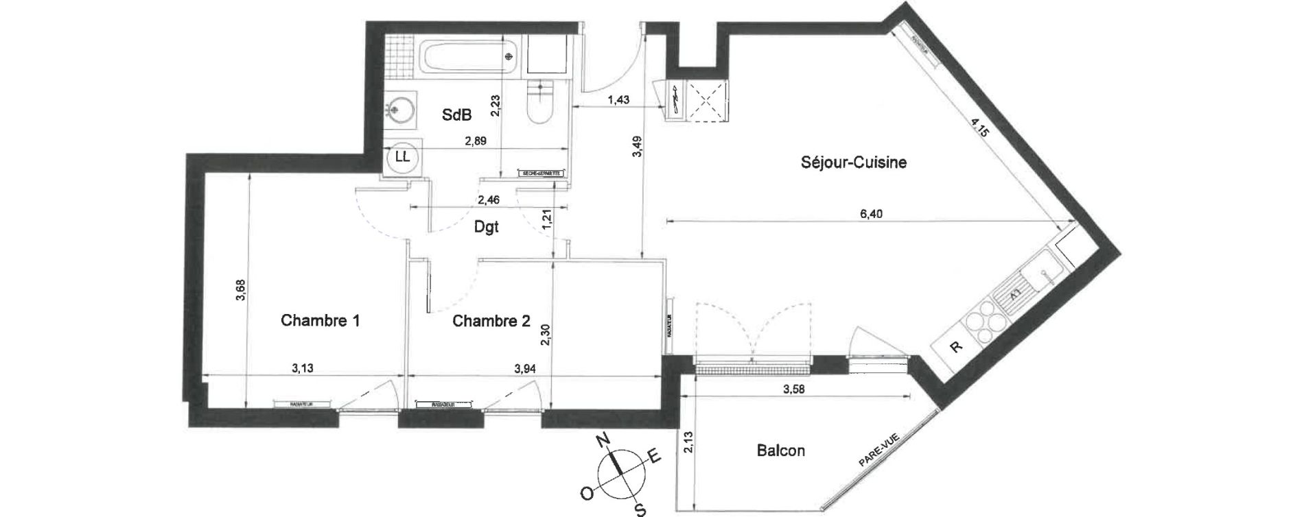 Appartement T3 de 61,10 m2 &agrave; Villiers-Le-Bel Centre