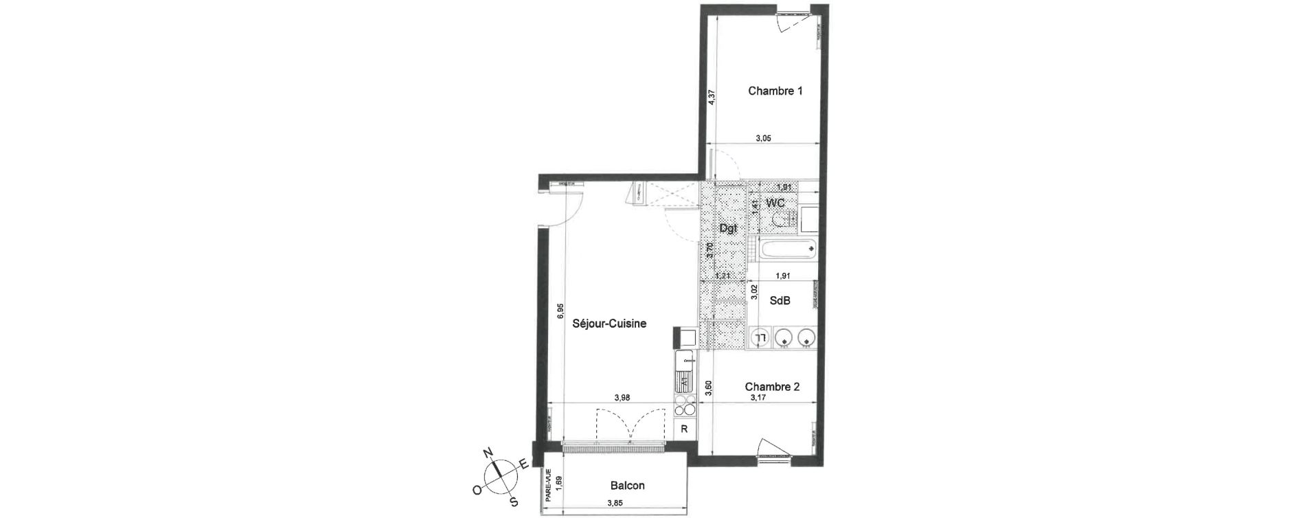 Appartement T3 de 62,10 m2 &agrave; Villiers-Le-Bel Centre