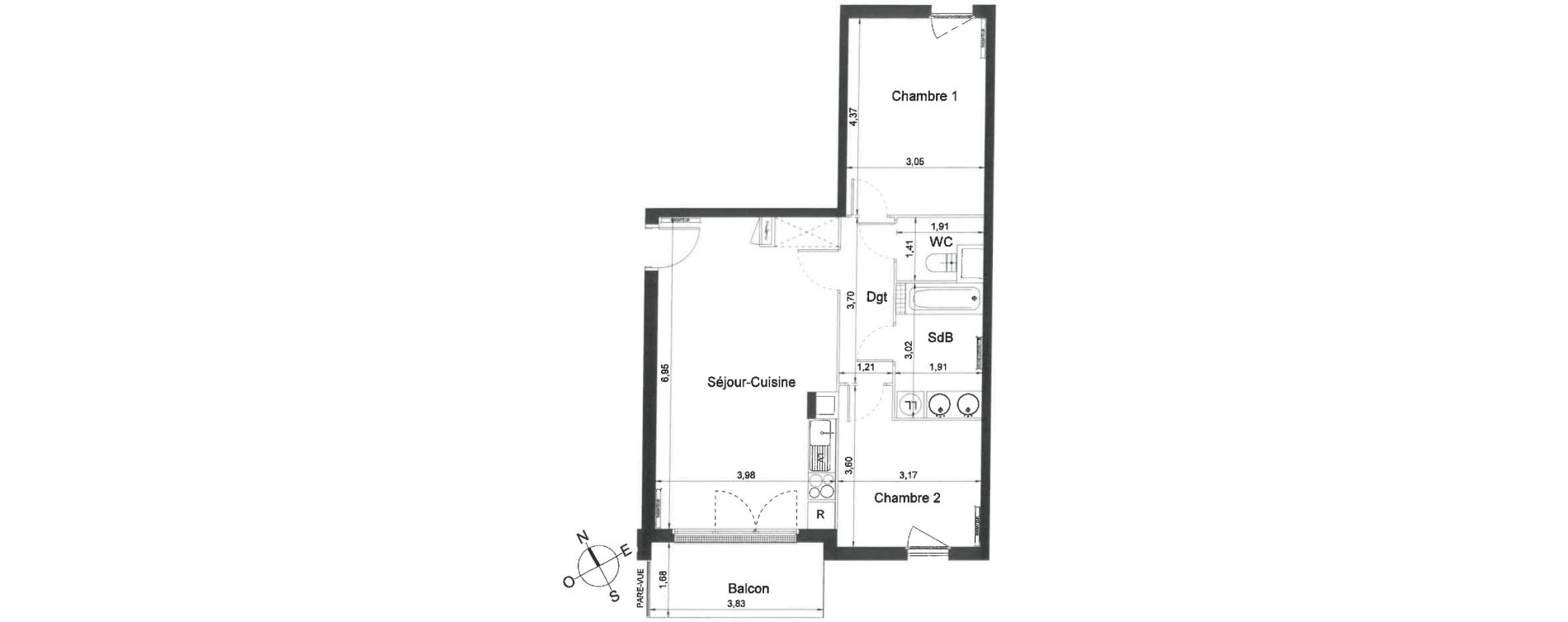 Appartement T3 de 62,70 m2 &agrave; Villiers-Le-Bel Centre