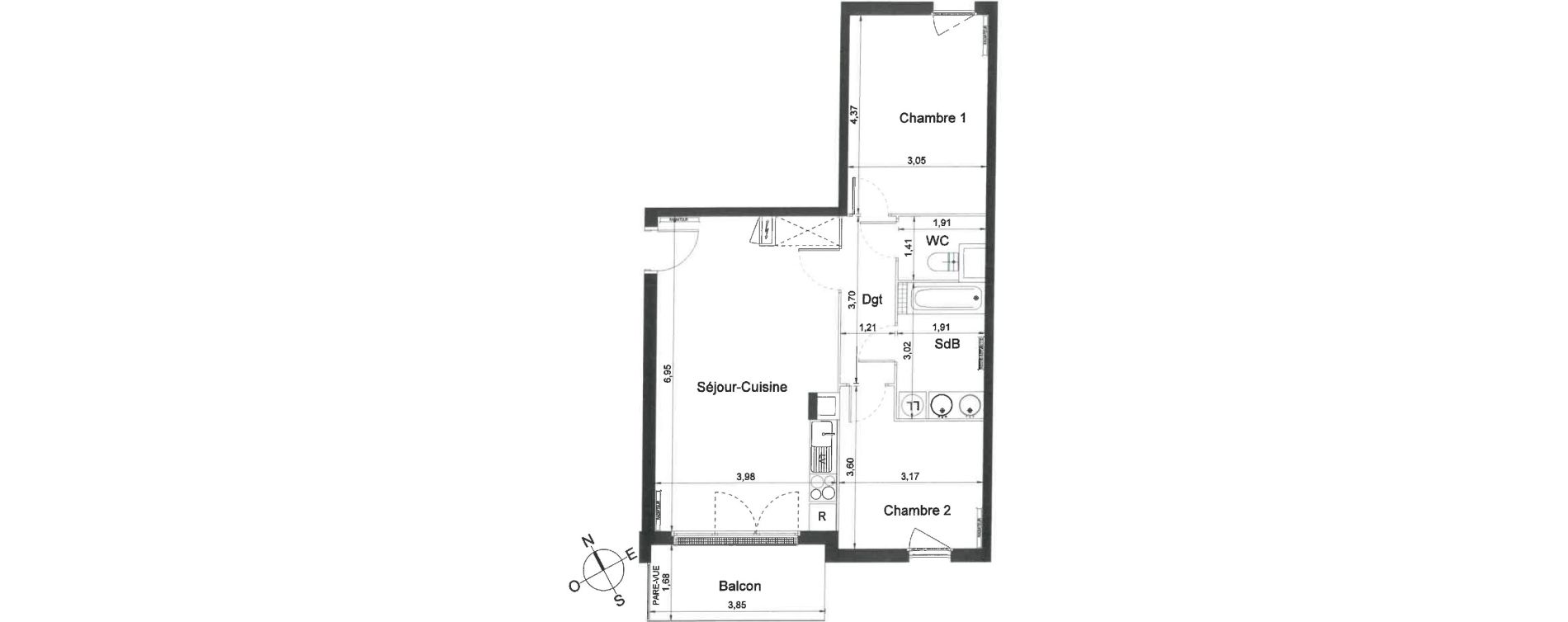 Appartement T3 de 62,70 m2 &agrave; Villiers-Le-Bel Centre