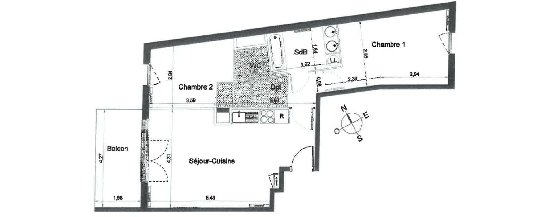 Appartement T3 de 65,00 m2 &agrave; Villiers-Le-Bel Centre