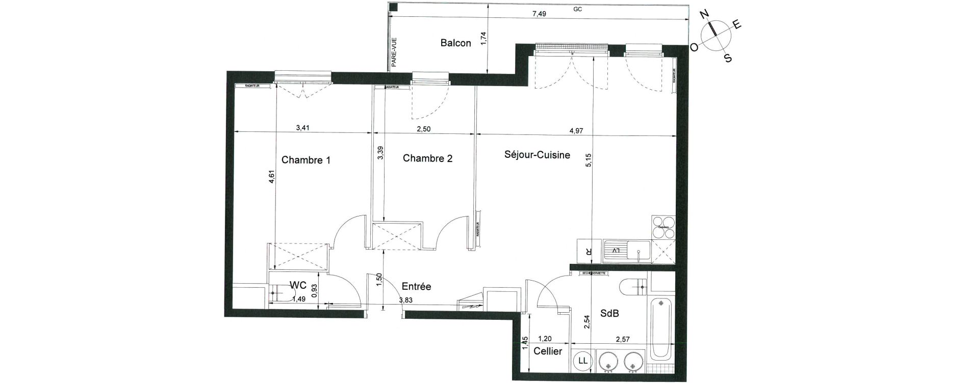Appartement T3 de 66,80 m2 &agrave; Villiers-Le-Bel Centre