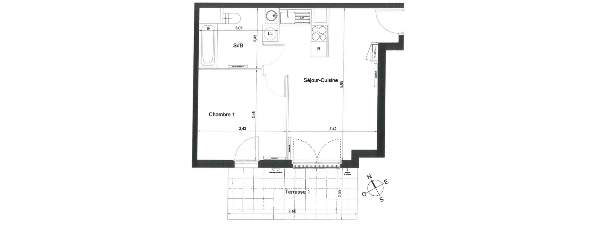 Appartement T2 de 39,30 m2 &agrave; Villiers-Le-Bel Centre