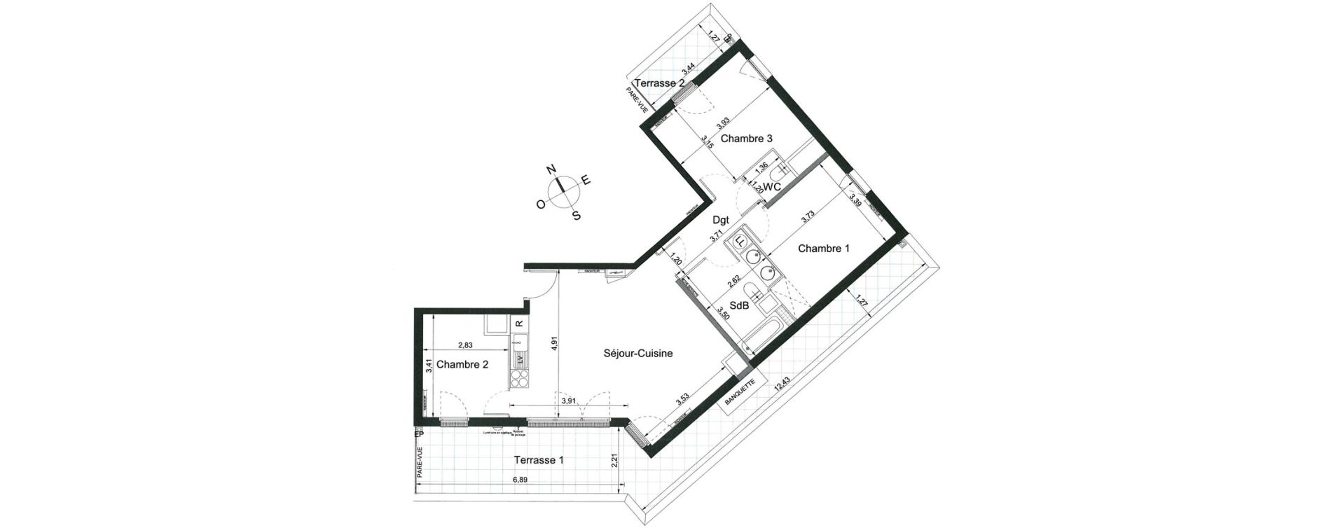 Appartement T4 de 81,90 m2 &agrave; Villiers-Le-Bel Centre
