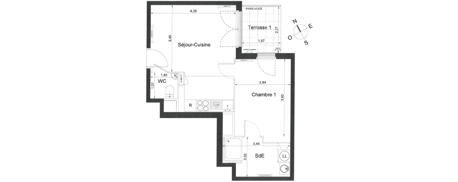 Appartement T2 de 39,70 m2 &agrave; Villiers-Le-Bel Centre