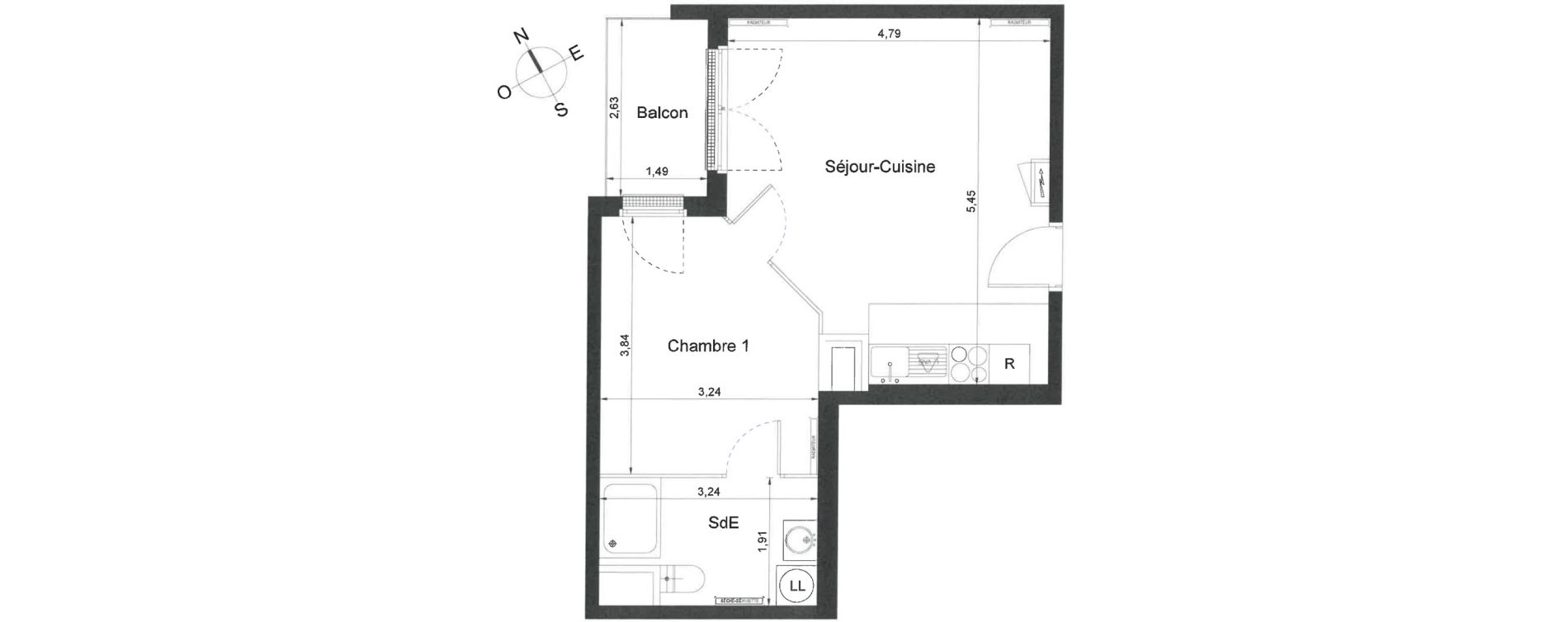 Appartement T2 de 39,90 m2 &agrave; Villiers-Le-Bel Centre