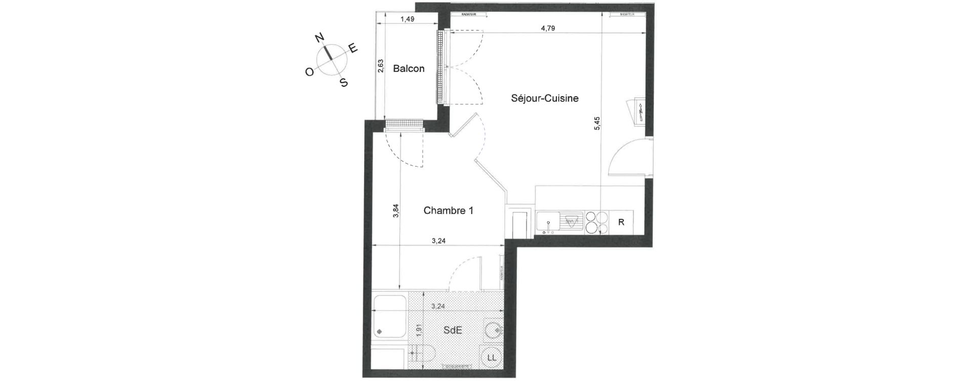 Appartement T2 de 39,90 m2 &agrave; Villiers-Le-Bel Centre