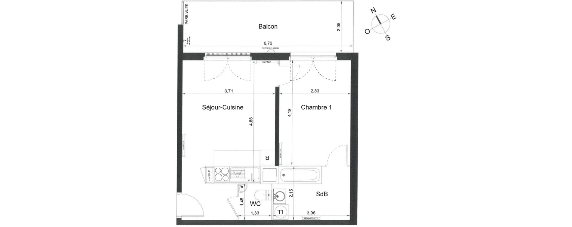 Appartement T2 de 40,90 m2 &agrave; Villiers-Le-Bel Centre