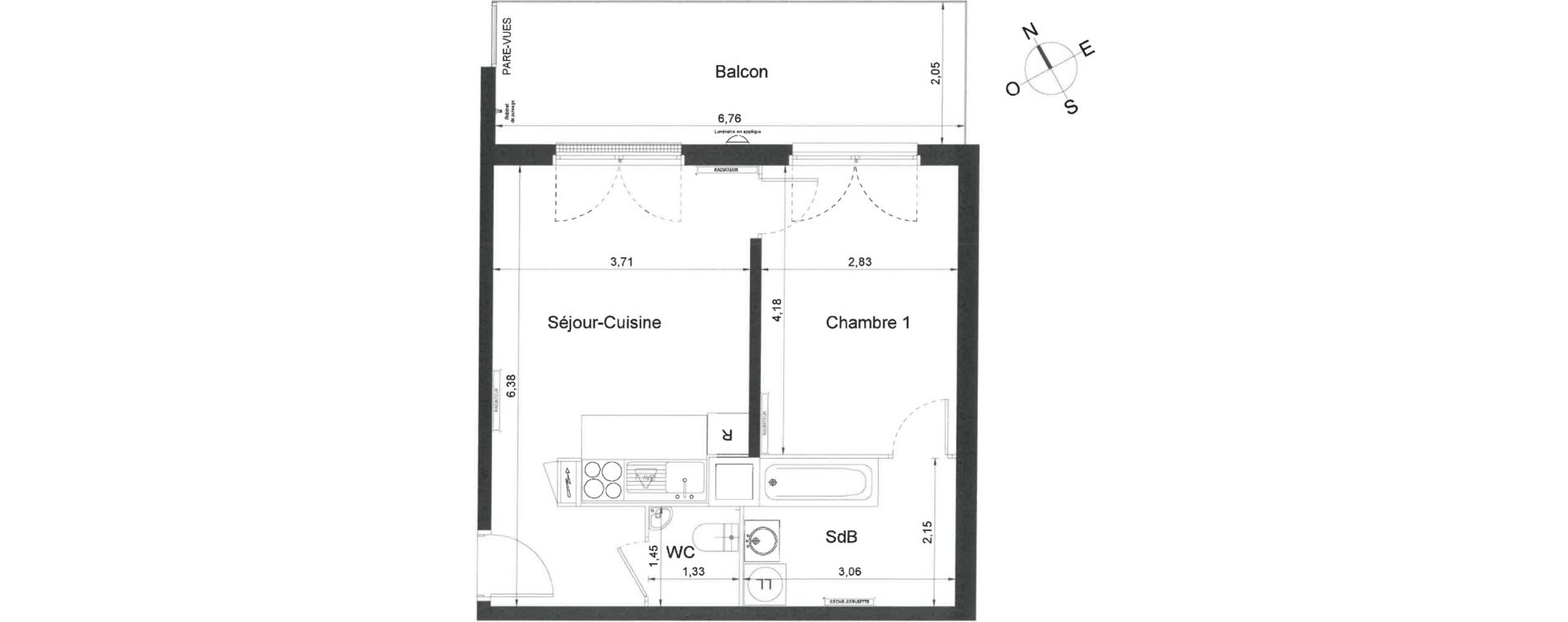 Appartement T2 de 40,90 m2 &agrave; Villiers-Le-Bel Centre
