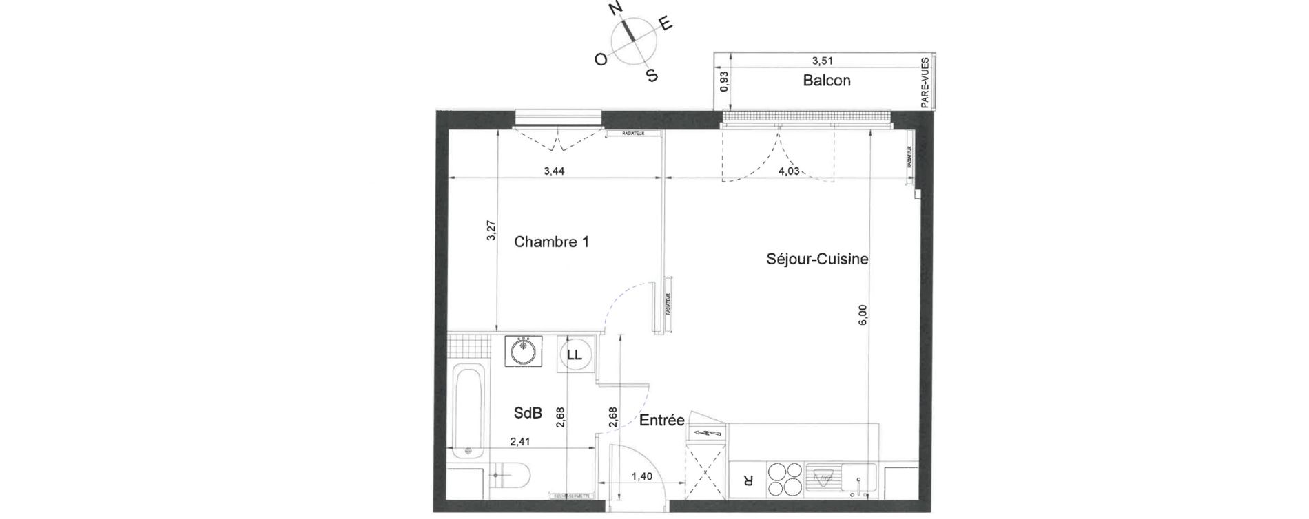 Appartement T2 de 44,10 m2 &agrave; Villiers-Le-Bel Centre