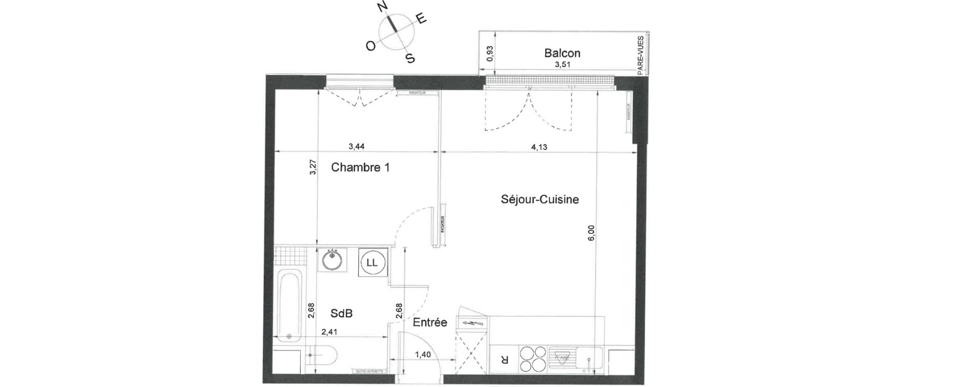 Appartement T2 de 44,10 m2 &agrave; Villiers-Le-Bel Centre