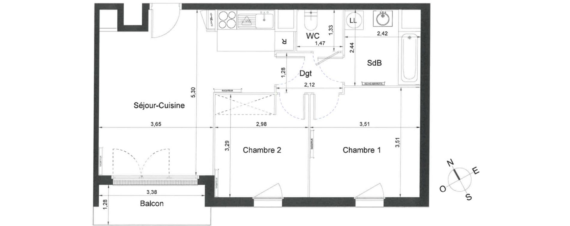 Appartement T3 de 55,60 m2 &agrave; Villiers-Le-Bel Centre