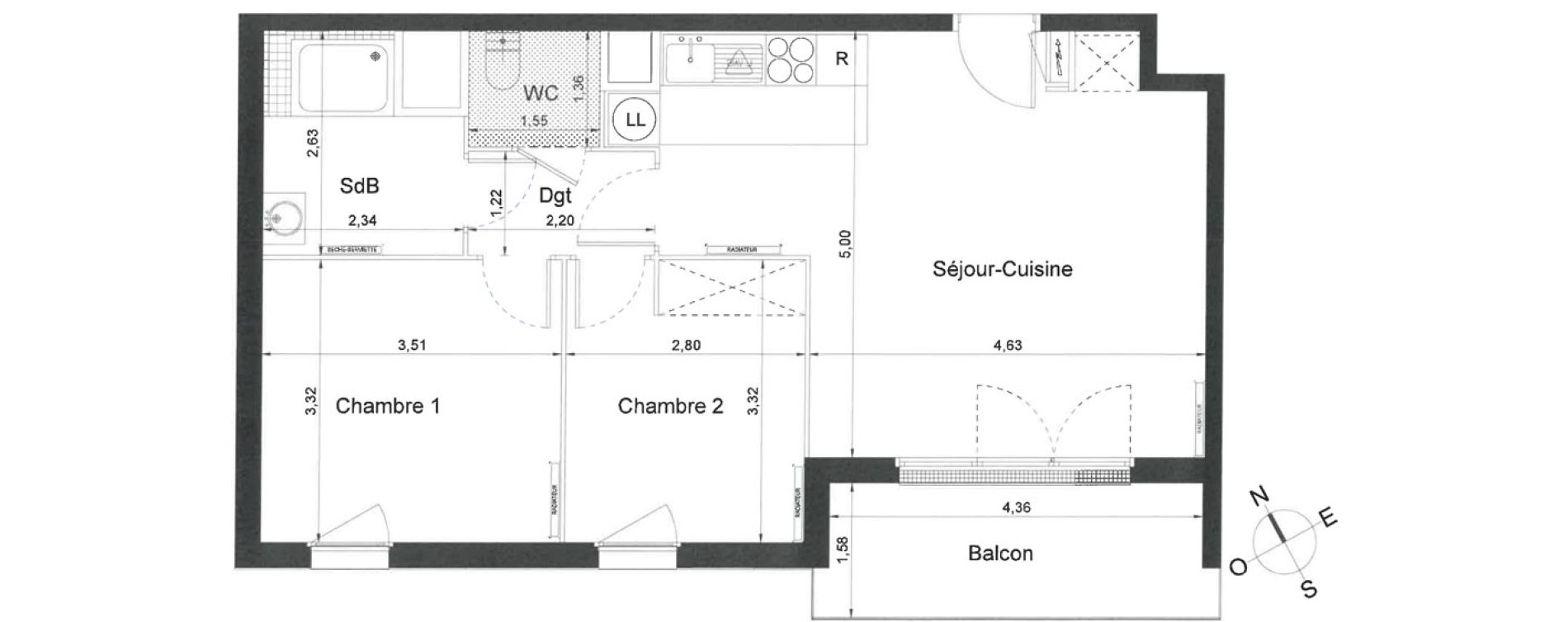 Appartement T3 de 58,60 m2 &agrave; Villiers-Le-Bel Centre