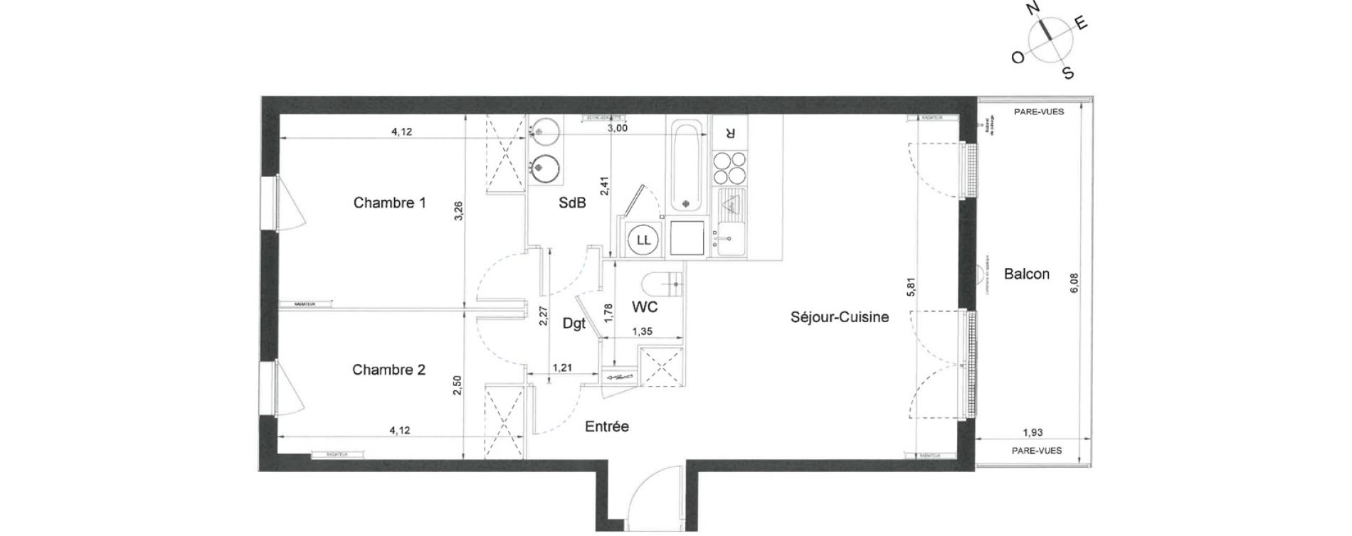 Appartement T3 de 65,00 m2 à Villiers-Le-Bel Centre