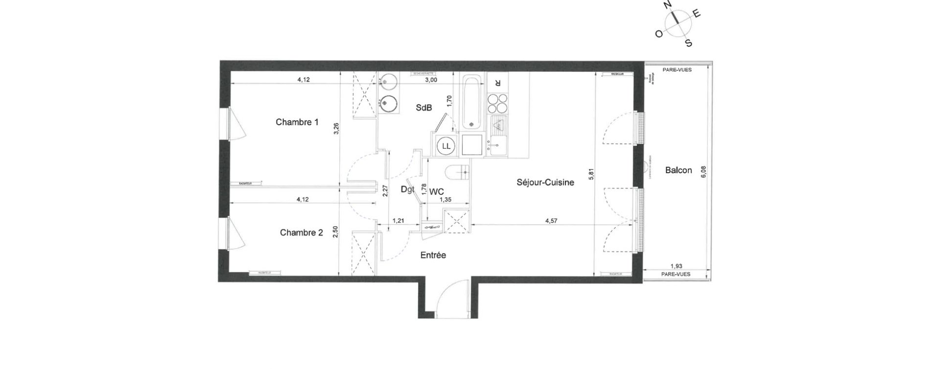 Appartement T3 de 65,00 m2 à Villiers-Le-Bel Centre