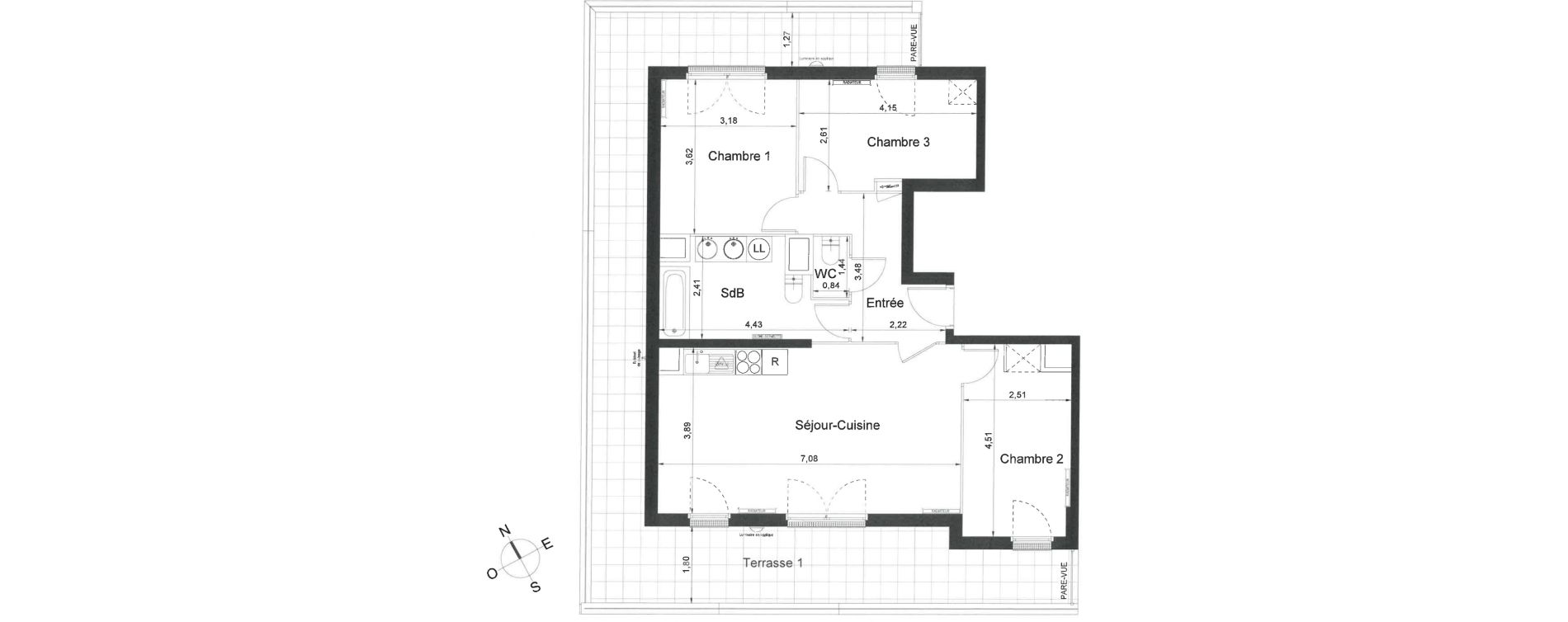 Appartement T4 de 76,20 m2 &agrave; Villiers-Le-Bel Centre