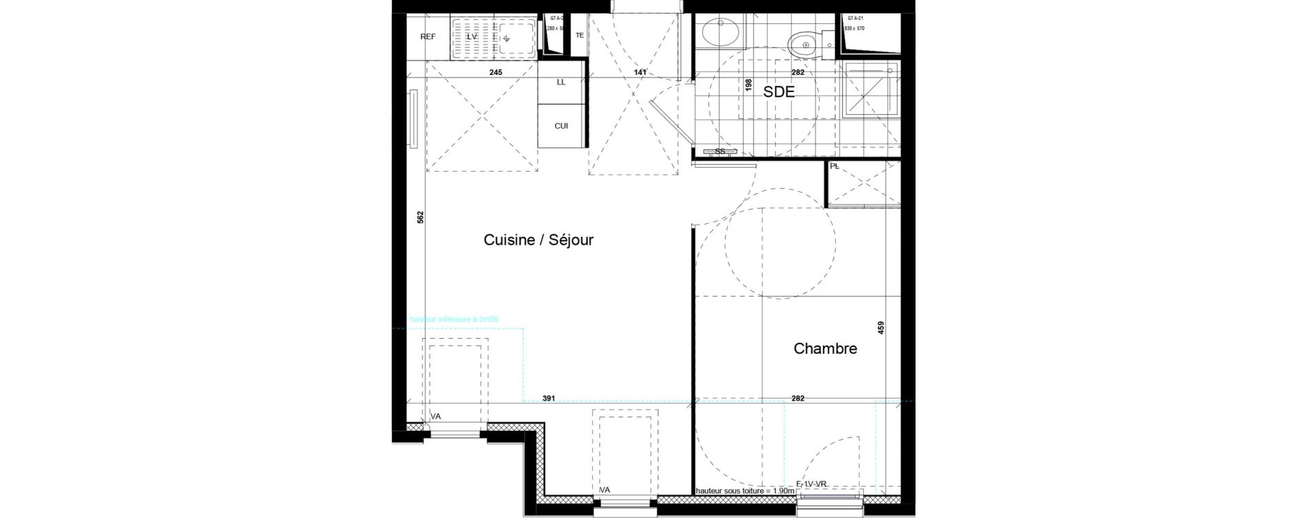 Appartement T2 de 41,33 m2 &agrave; Villiers-Le-Bel Village - val roger