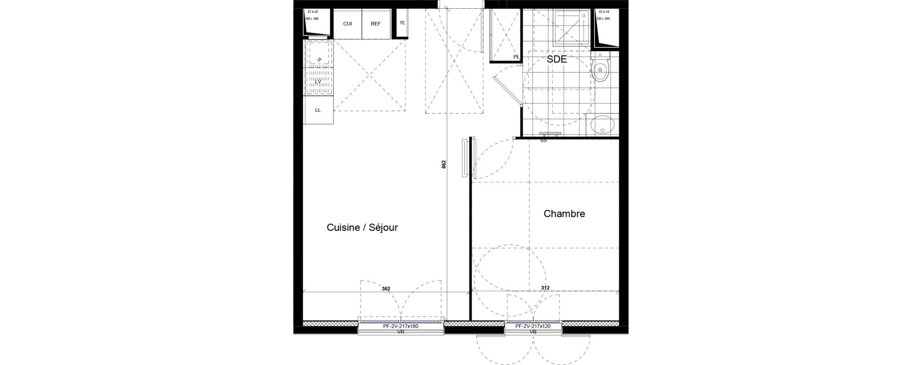 Appartement T2 de 42,58 m2 &agrave; Villiers-Le-Bel Village - val roger