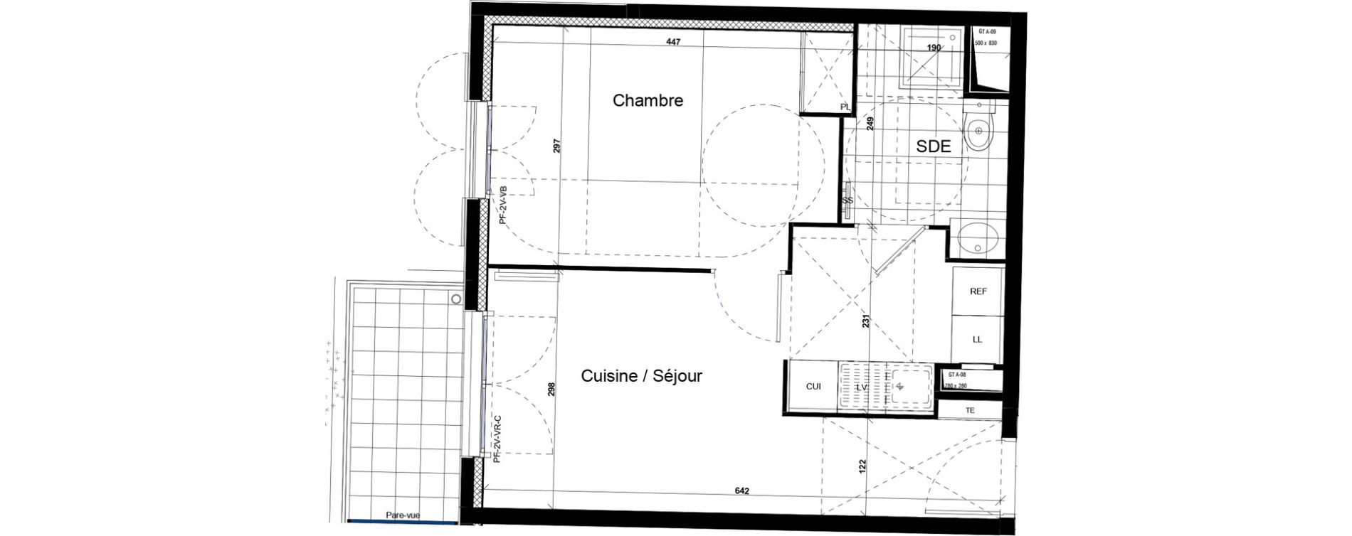 Appartement T2 de 37,00 m2 &agrave; Villiers-Le-Bel Village - val roger