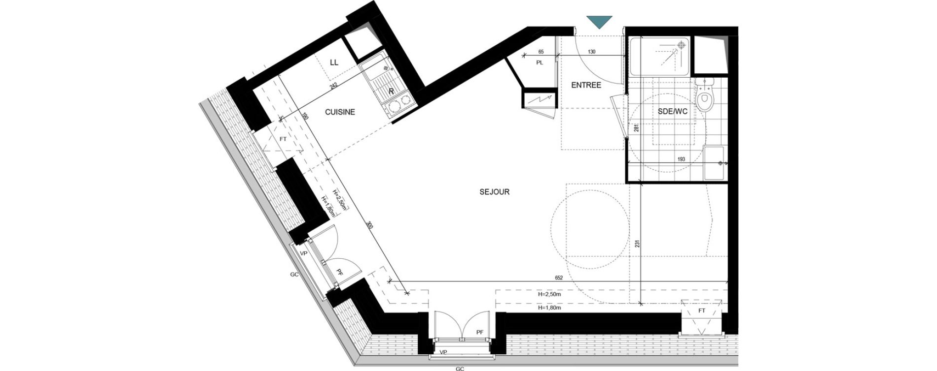 Appartement T1 de 38,71 m2 &agrave; Villiers-Le-Bel Village - val roger